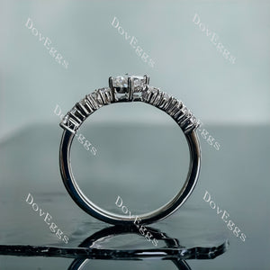 Olive 4*6mm oval art deco moissanite engagement ring