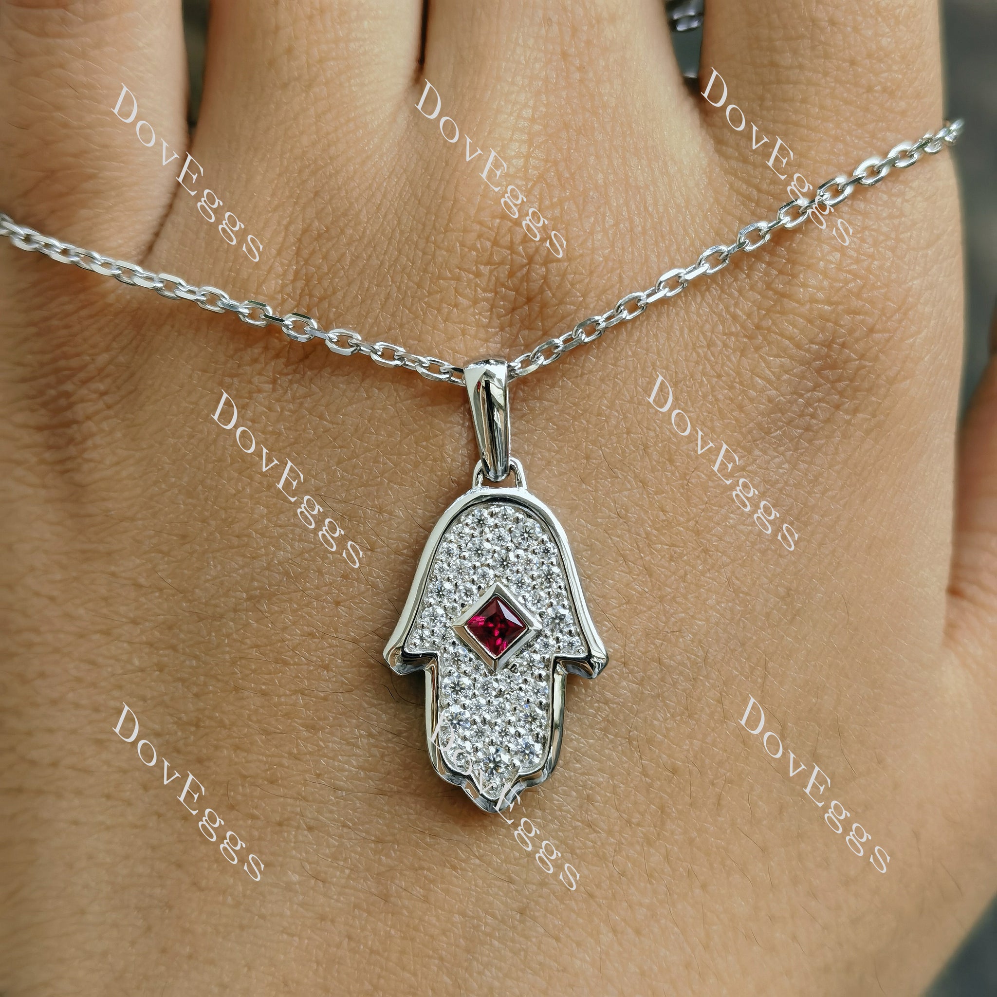 Doveggs princess colored gem pendant necklace (pendant only)