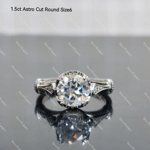 (size #6 & #9) Doveggs round moissanite sterling silver engagement ring