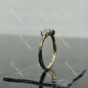 Doveggs round baguette moissanite/lab grown diamond accents wedding band-2mm band width