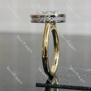 DovEggs pear bezel moissanite engagement ring