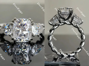Doveggs three-stone engagement ring semi-mount only(Exclusively to DovEggs Stones)