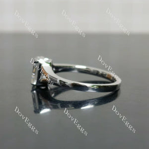Doveggs emerald solitaire split shanks moissanite engagement ring