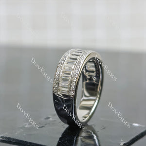 (size 5) Doveggs sterling silver 1ct radiant moissanite ring bridal set(2 rings)