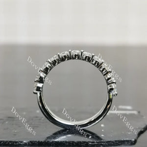 Doveggs half eternity pave moissanite/lab grown diamond wedding bands(wedding band only)-2.2mm band width