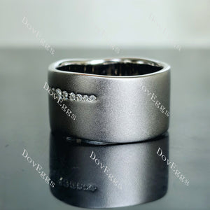 Doveggs round channel set moissanite/lab grown diamond wedding band-12mm band width