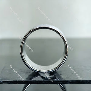 Doveggs round channel set moissanite/lab grown diamond wedding band-12mm band width