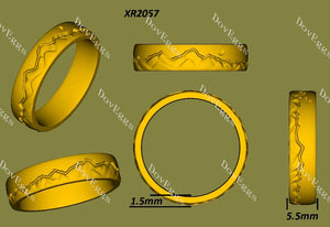 Doveggs mountain carved plain band-5.5mm band width