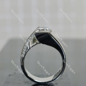 (size 6.25-6.5) Doveggs sterling silver 1.5ct round moissanite engagement ring