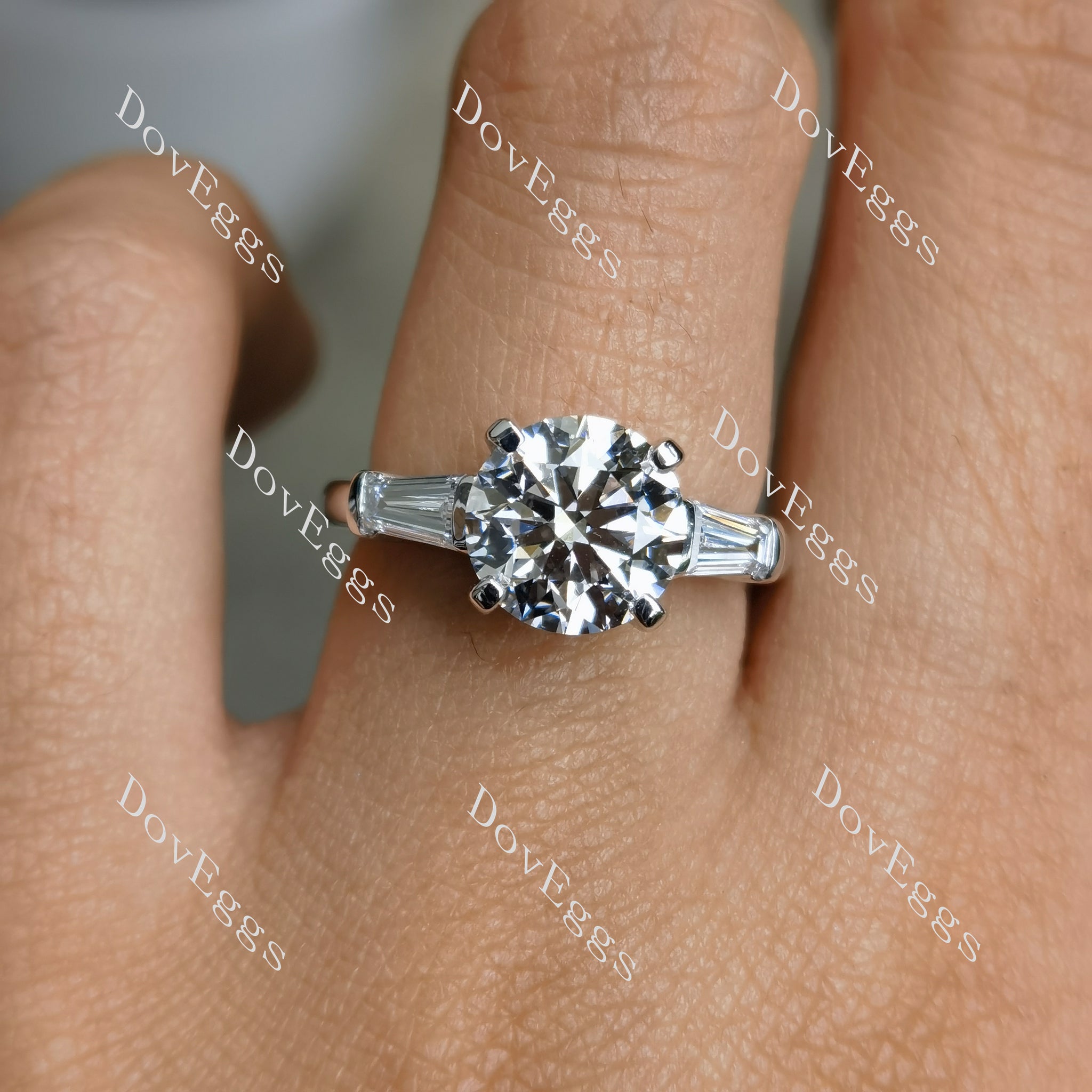 Brenda’s Bliss Round Pave Three Stones Lab Grown Diamond Engagement Ring