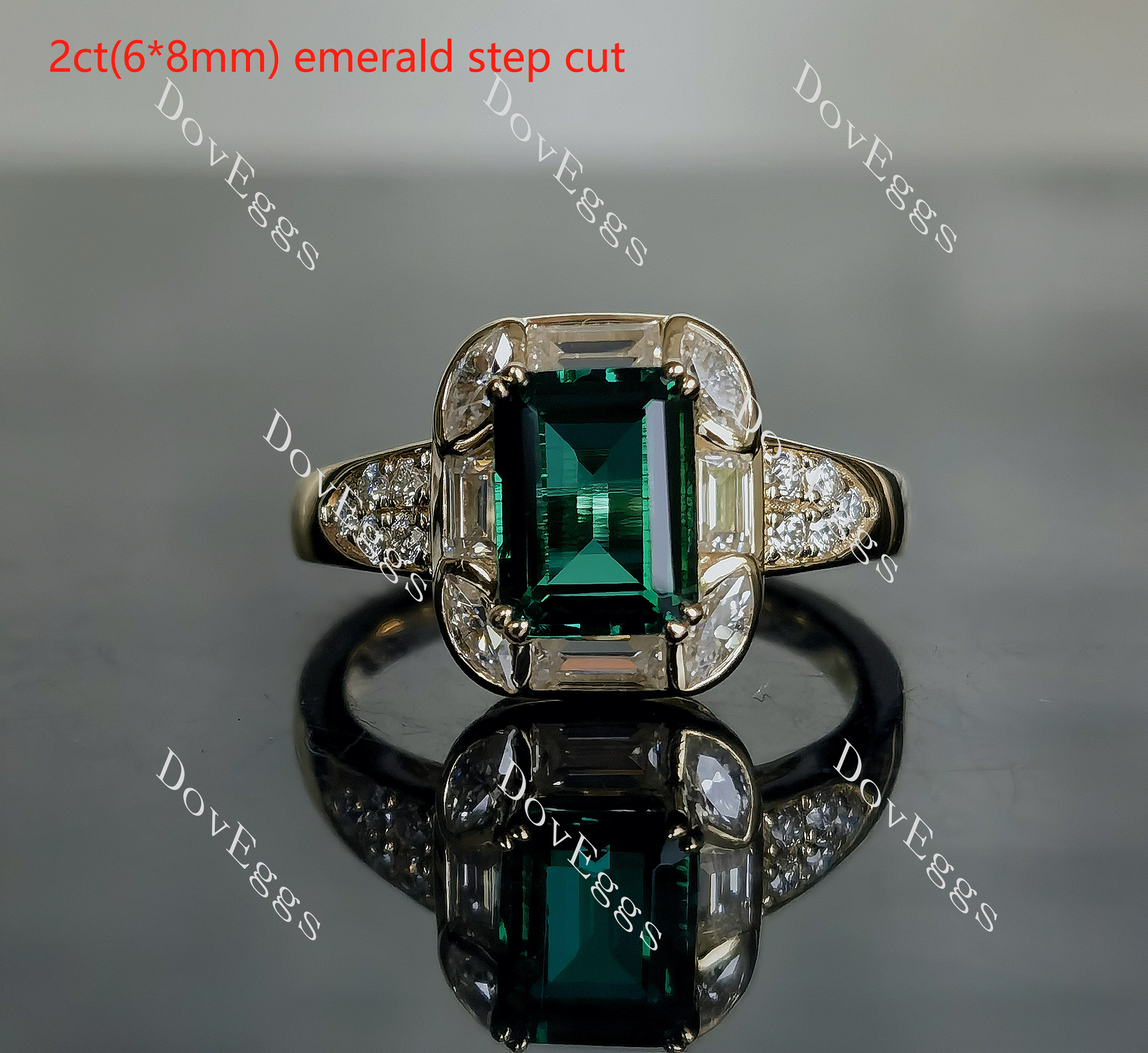 Green with Envy radiant bezel colored gem engagement ring