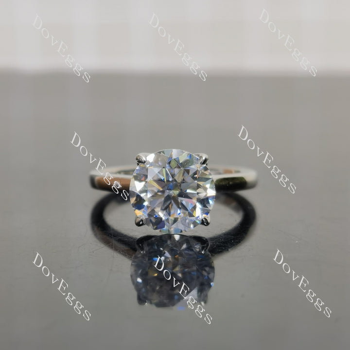 (size 5.5) Doveggs sterling silver 3ct Round moissanite engagement ring