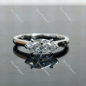 Doveggs solitaire Marquise Modified H&A cut moisaanite engagement ring