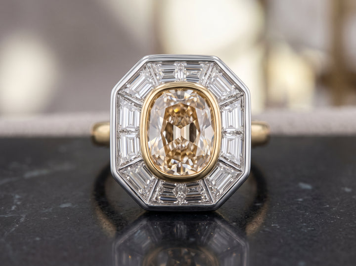 Group Order halo bezel engagement ring only semi-mount only(Exclusively to DovEggs Stones)