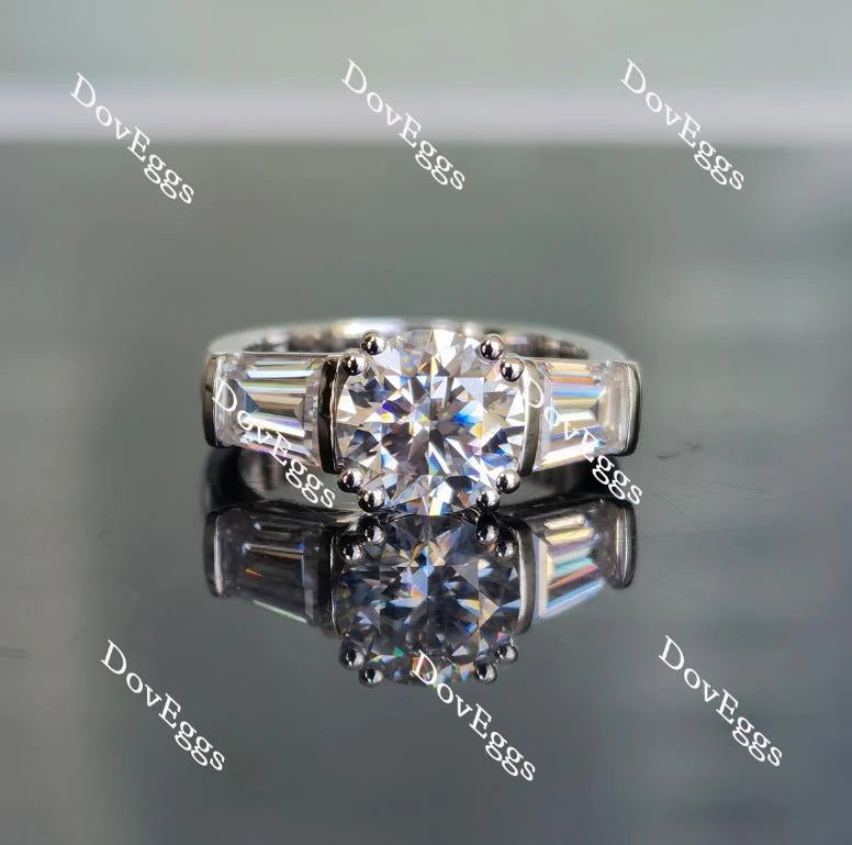 Exclusive Three Stone setting with side stones for ethical lab diamonds | DovEggs