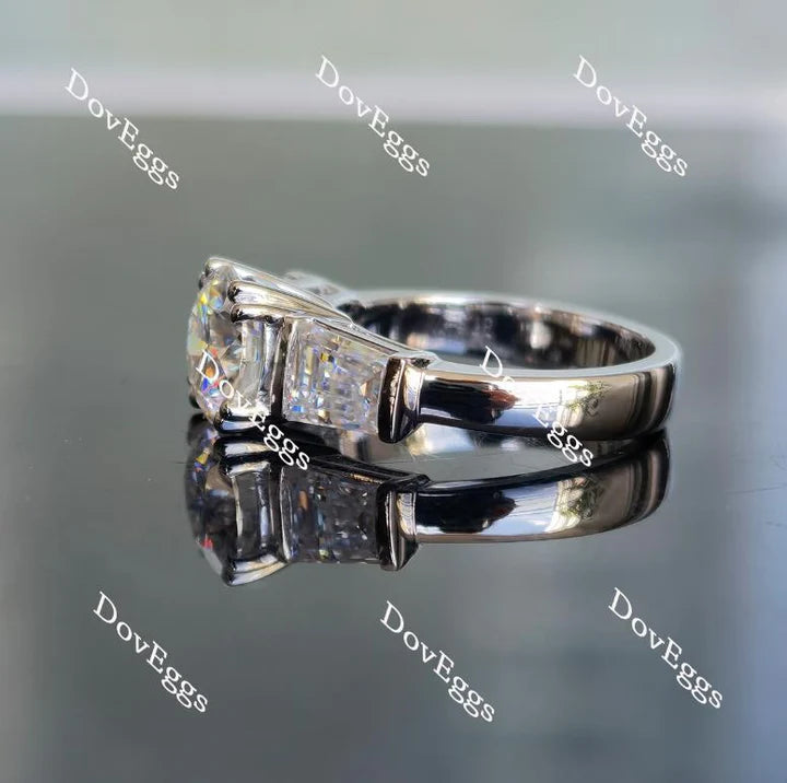 Exclusive Three Stone setting with side stones for ethical lab diamonds | DovEggs