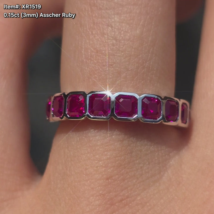 DovEggs Accher cut ruby ring sparkling on hand video.