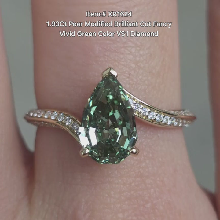 DovEggs 1.93ct Pear Shaped Lab Grown Diamond Ring – Brilliant Cut pavel Engagement Ring for Women