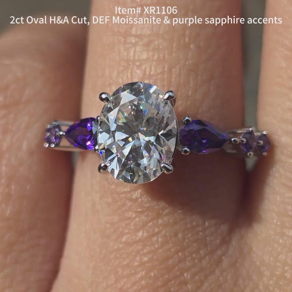  DovEggs oval moissanite engagement moissanite ring sparkling in sunlight video