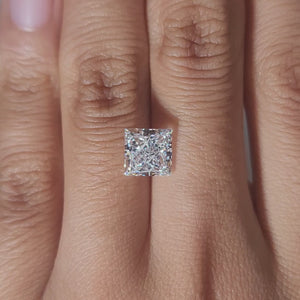 Close-up of princess cut facets in warm lighting lab diamond