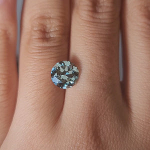 "Video showcasing 2.08ct green old euro lab diamond on velvet background"