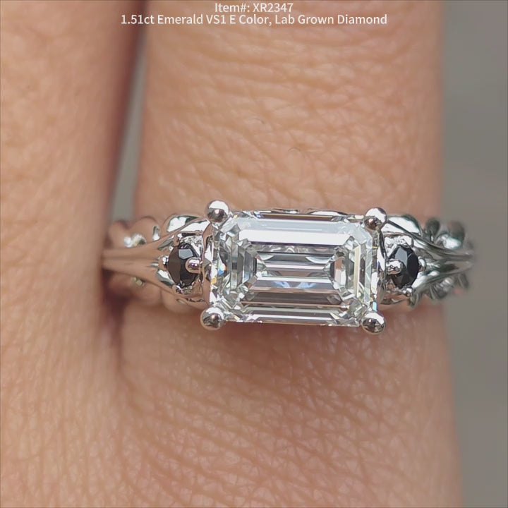 1.51ct Emerald VS1 E Color Lab Grown Diamond