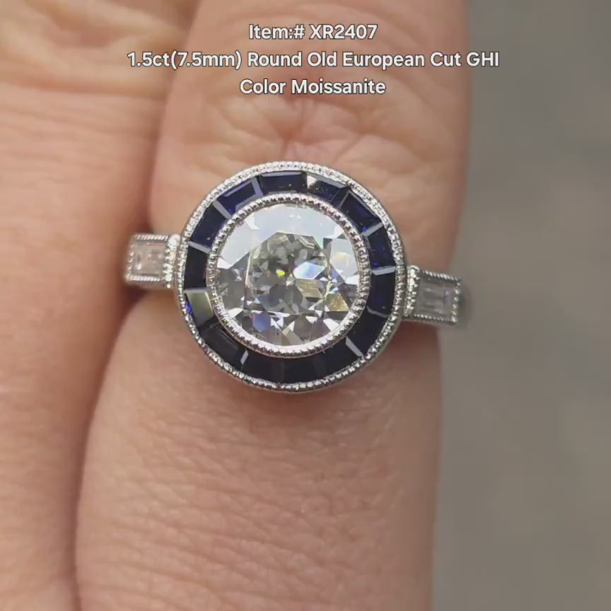 DovEggs OEC round halo colored gem engagement ring