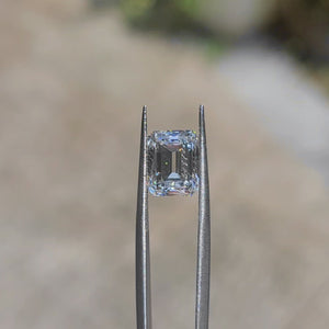 Sunlit video capturing 5.025ct emerald cut E color VS1 diamond's hall-of-mirrors effect