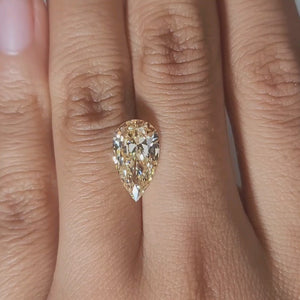 Finger video showcasing pear's elegant silhouette