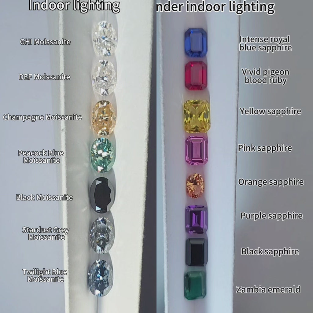 DovEggs all colored moissanite and colored gem stones video