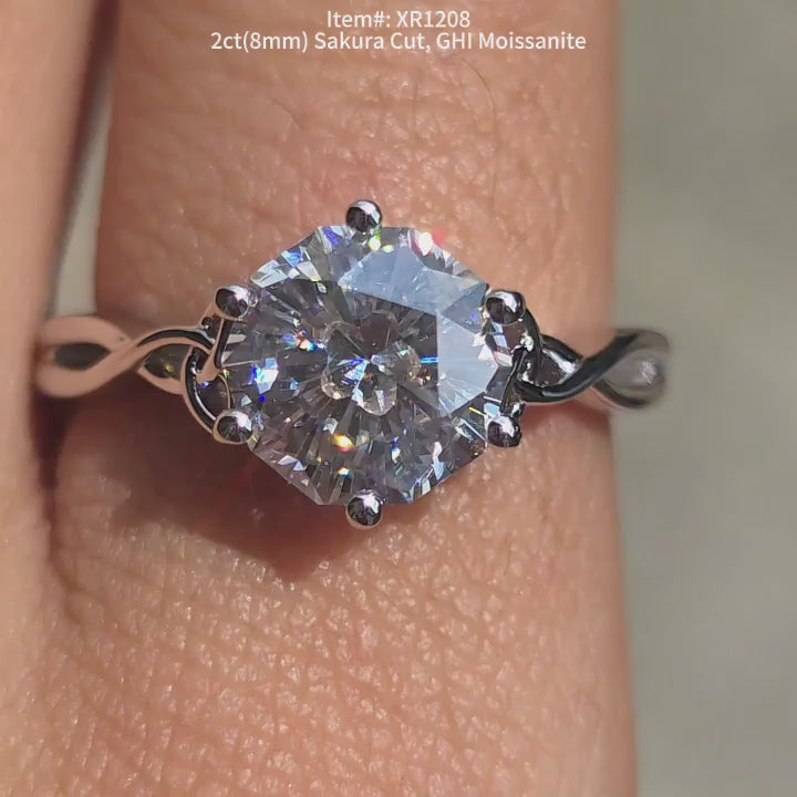 DovEggs Sakura cut moissanite engagement Ring – Solitaire Engagement Ring for Women