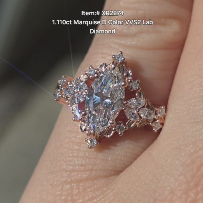 1.11ct marquise D Color VVS2 Lab Diamond