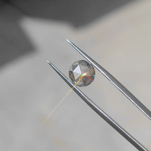 1.55ct Round Rose Cut Lab Diamond (D/VS1) sparkling in direct sunlight - D color brilliance