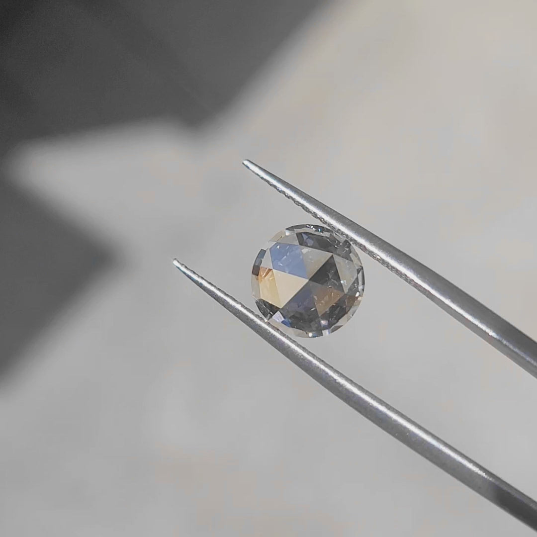2.35ct Round Rose Cut Lab Diamond (G/VS1) sparkling in sunlight