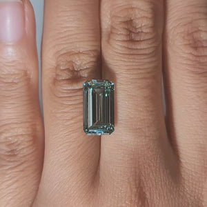 view of emerald cut's lab diamond