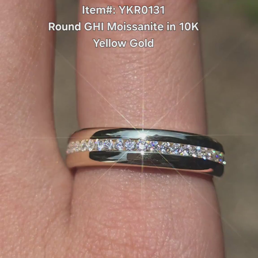 Doveggs round full eternity channel set moissanite wedding band video