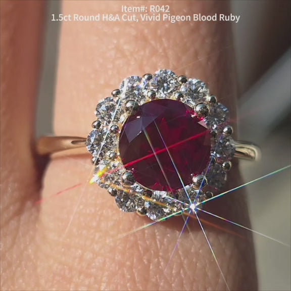 1.5ct round H&A cut colored gem