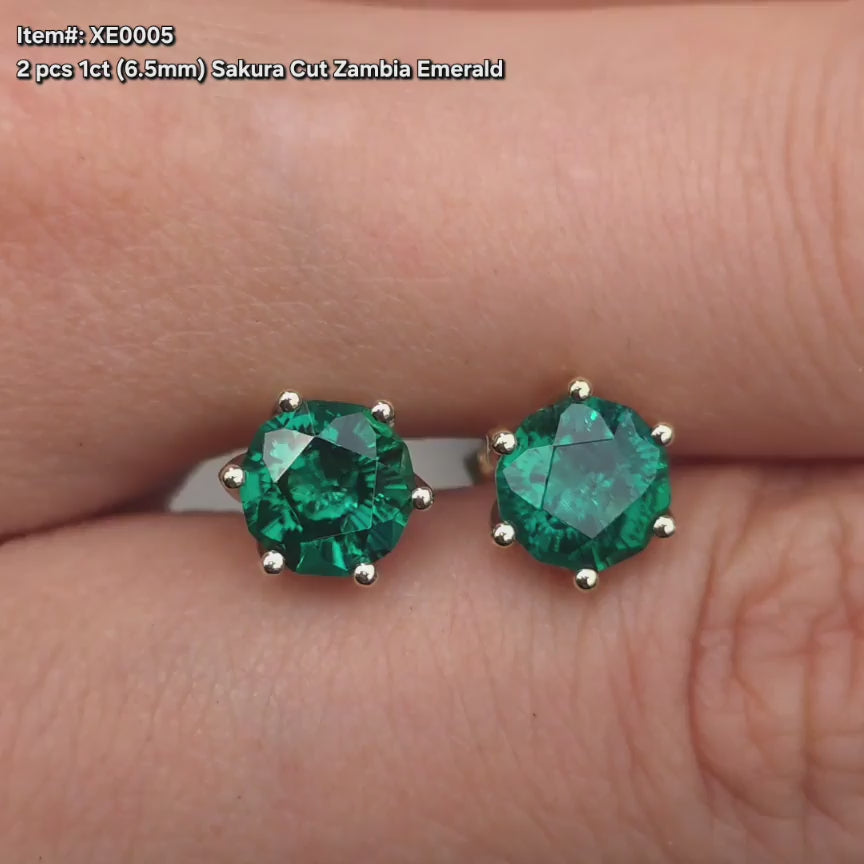 DovEggs Sakura Zambia emerald earring sparkling in sunlight video