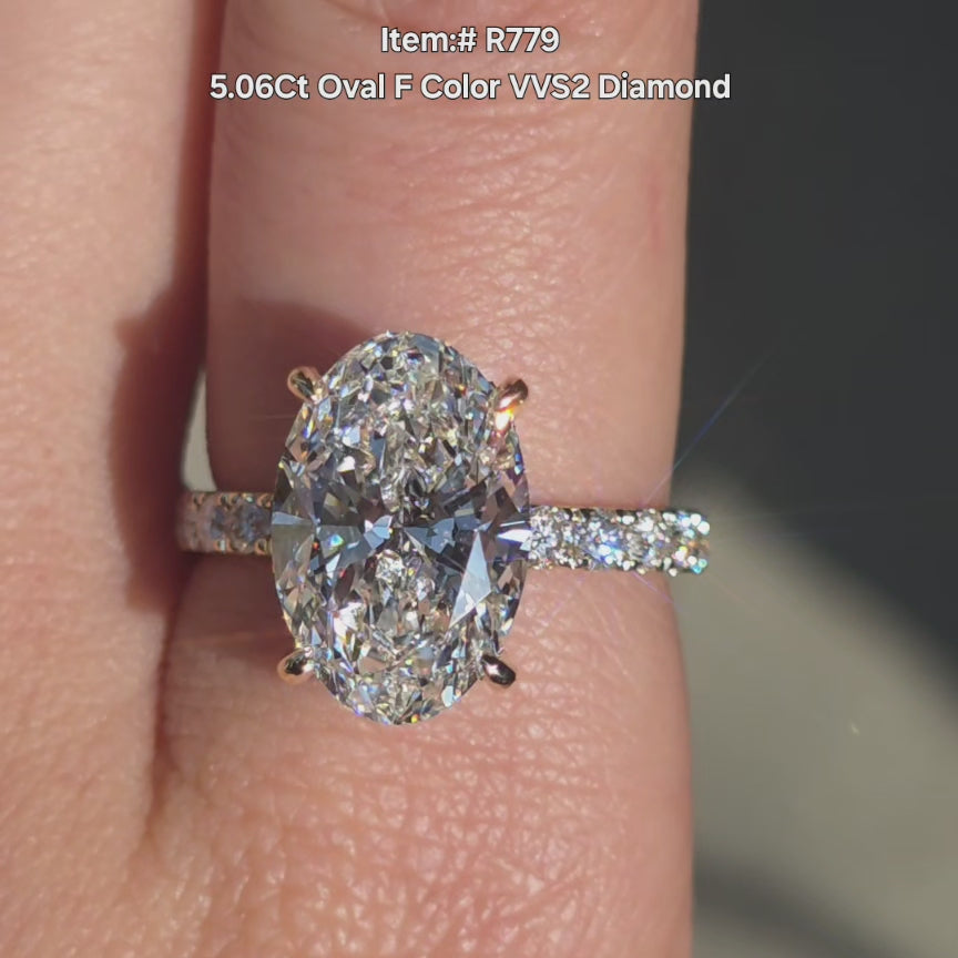 5.06Ct Oval F Color VVS2 Diamond