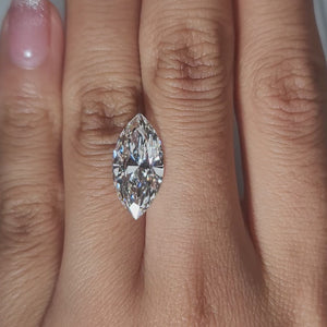 Close-up of 5.08ct marquise's excellent symmetry and cut