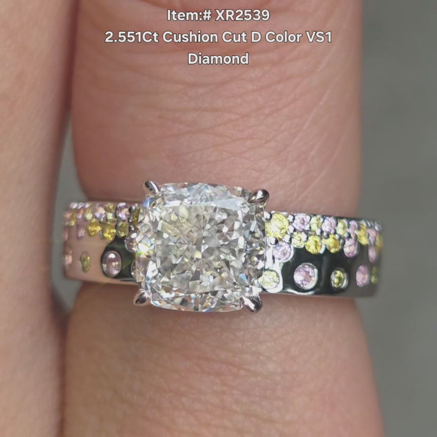 DovEggs cushion diamond ring sparkling in natural light video