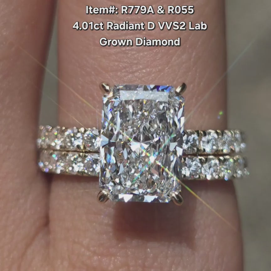 DovEggs Radiant lab diamond engagement ring sparkling in sunlight video