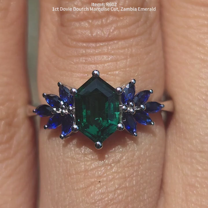 DovEggs Dovie Doutch Marquise cut zambia emerald ring sparkling on hand video