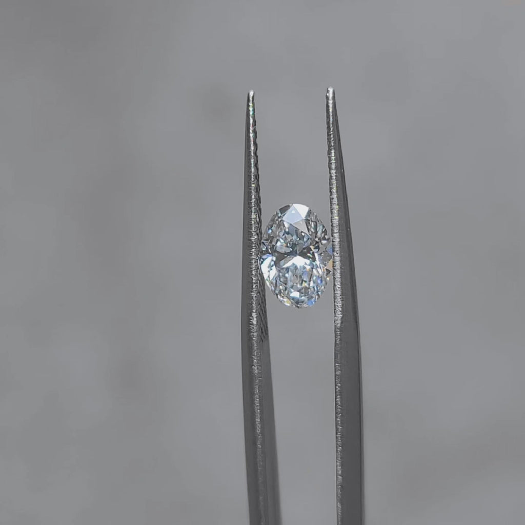 1.03ct oval D color lab diamond's brilliance in sunlight video
