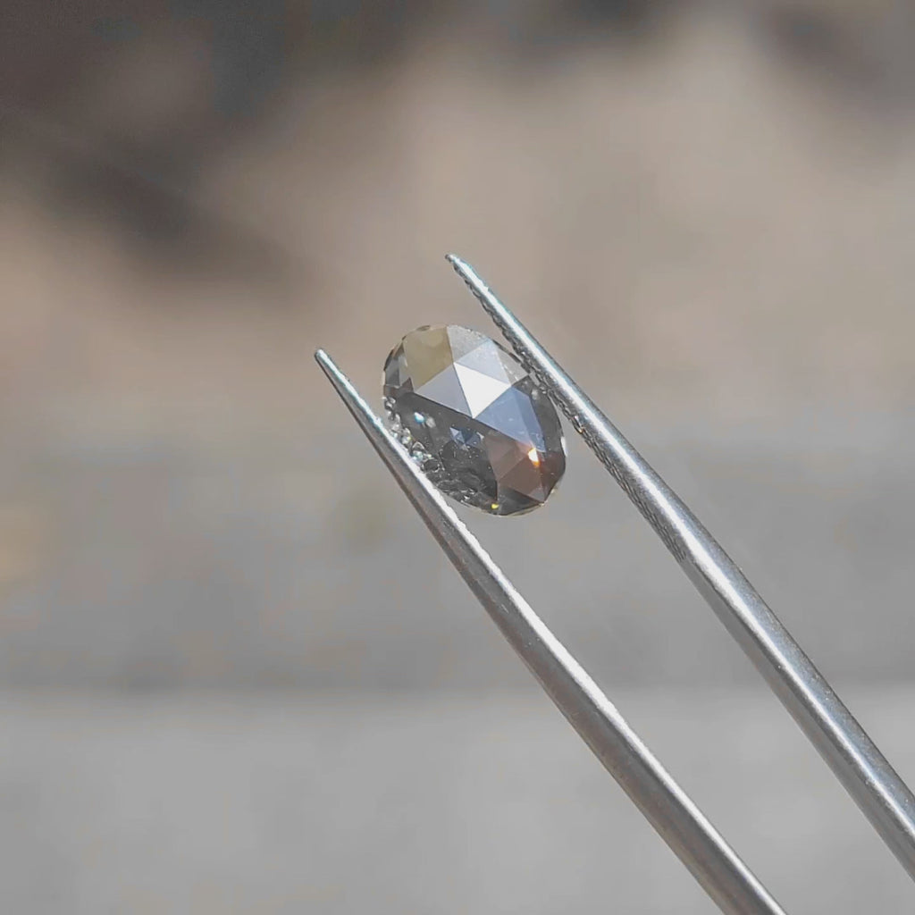 1.76ct Lab-Grown Oval Diamond Ring Glowing in Sunlight - Rose Cut Elegance with G Color 