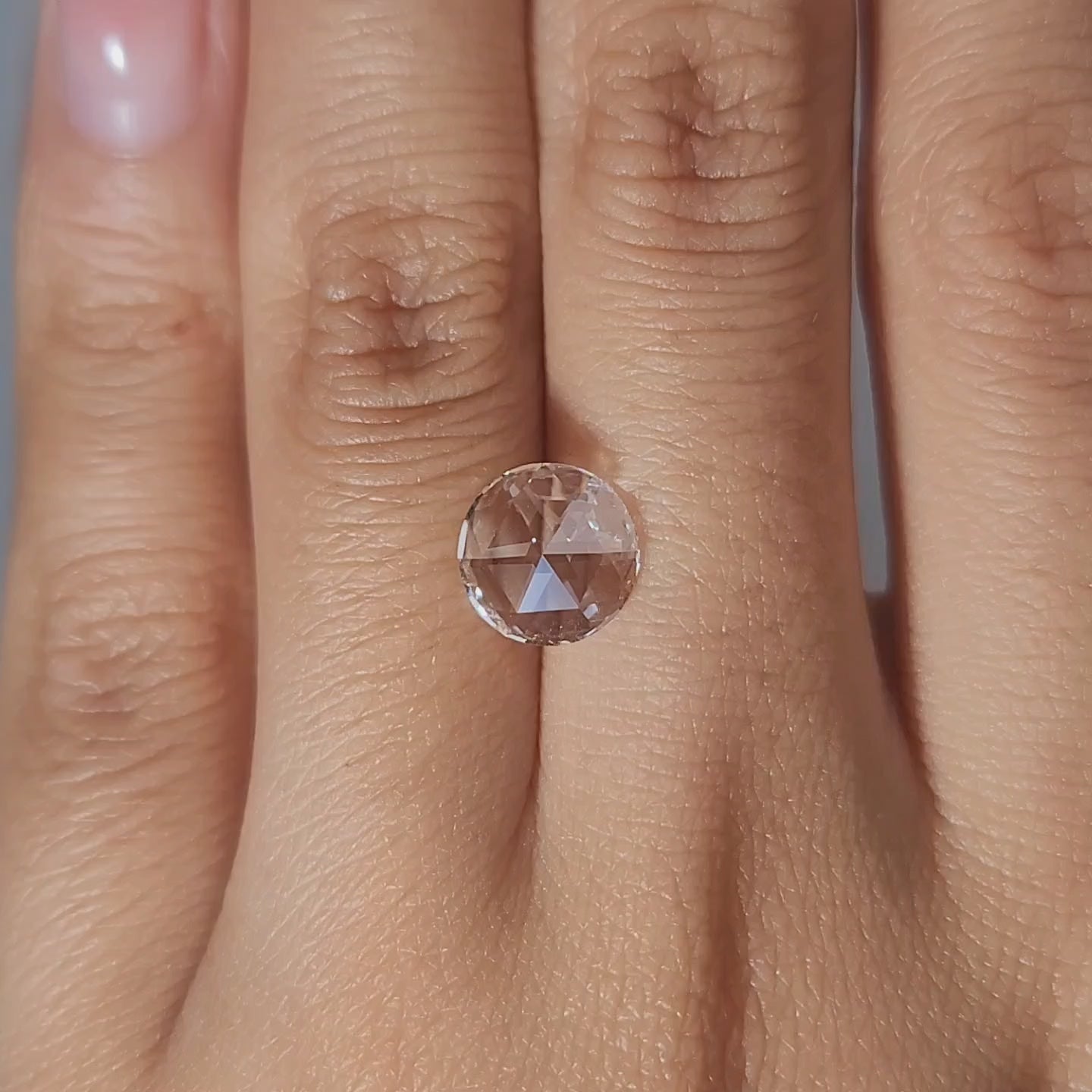 Hand-modeled 1.55ct rose cut diamond ring in warm indoor lighting - vintage-inspired engagement ring