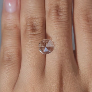Hand-modeled 1.55ct rose cut diamond ring in warm indoor lighting - vintage-inspired engagement ring