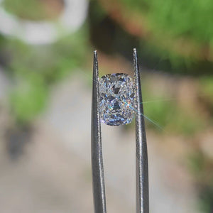"Outdoor slow-motion video capturing 2.46ct cushion's exceptional light performance"