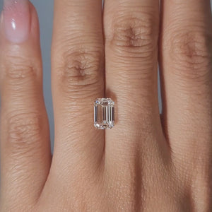 Close-up slow motion of emerald step cuts in lab diamond