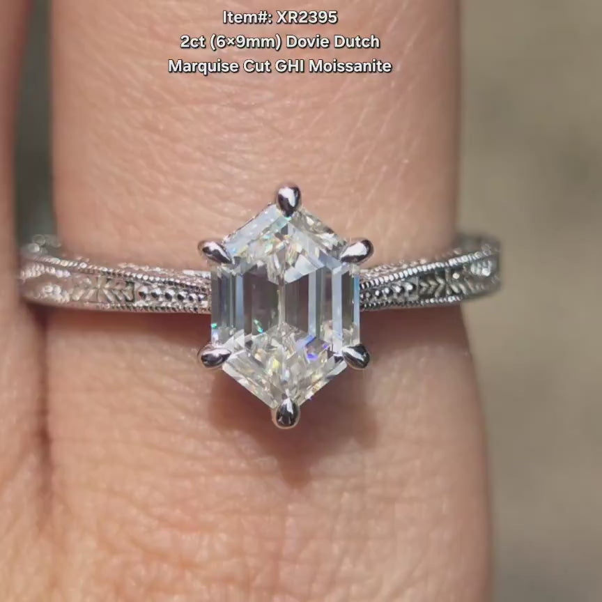 DovEggs dovie doutch marquise solitaire carving moissanite engagement ring  video in sunlight
